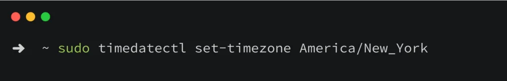 timedatectl set-timezone