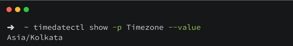 timedatectl show -p Timezone --value